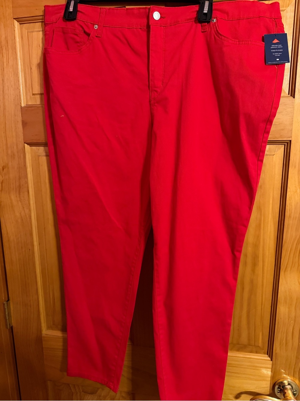 crown & ivy Bright Red Women's Stretch Chinos